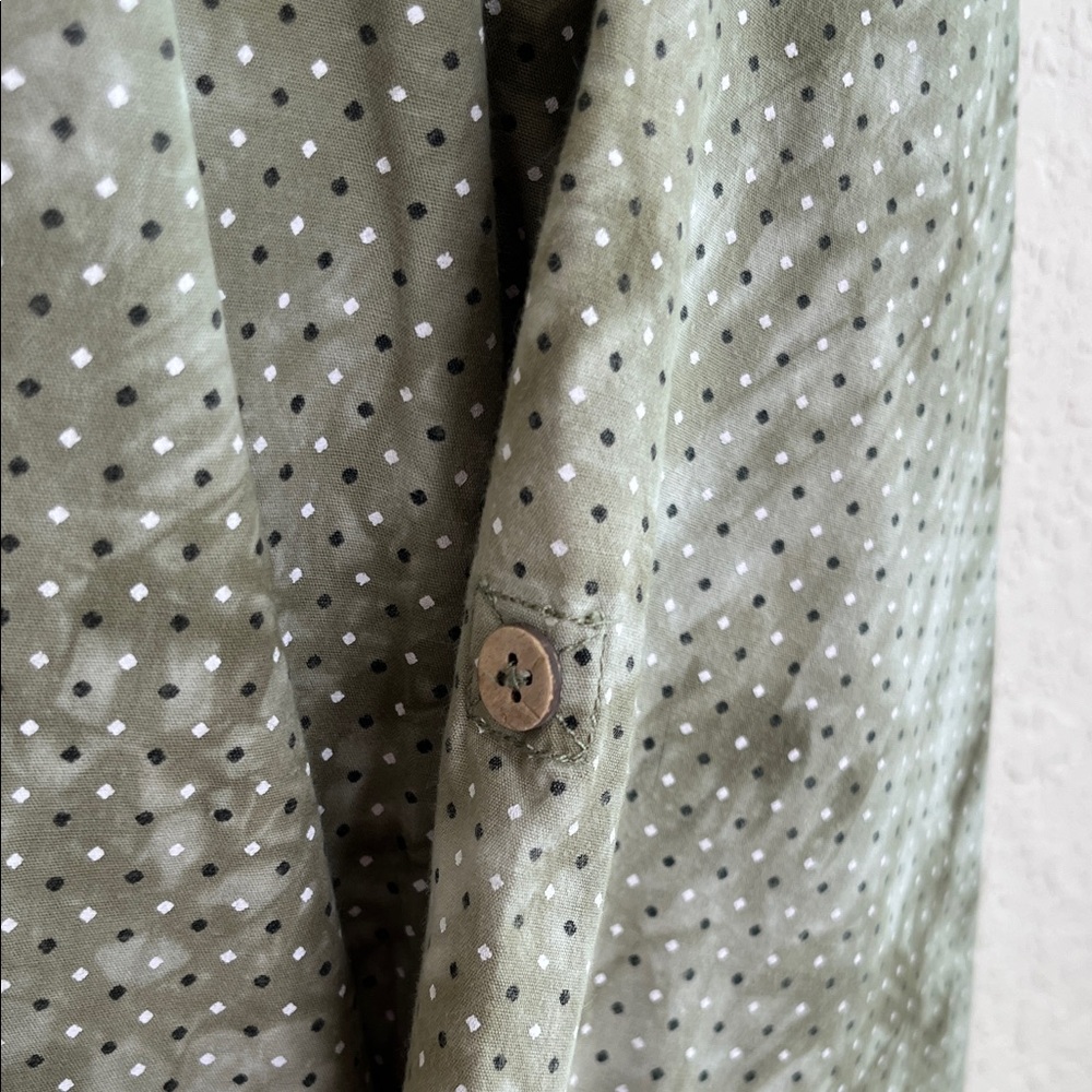 Bespoke Olive And Gray Patterned Button Down Shirt - image 3